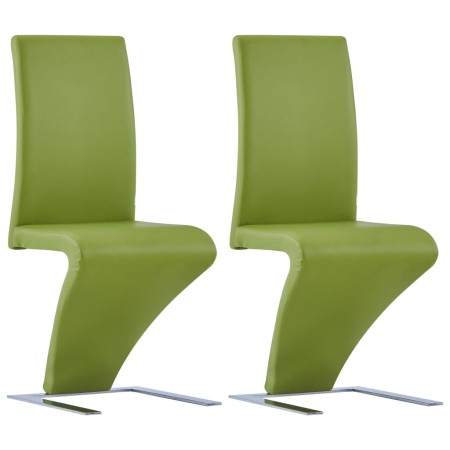 Esstischstühle im Zickzack-Design, 2 Stück, aus grünem Kunstleder. von , Essstühle - Ref: Foro24-281898, Preis: 226,98 €, Rab...