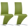Zigzag-shaped dining chairs 2 units synthetic leather green by , dining chairs - Ref: Foro24-281898, Price: 226,88 €, Discoun...