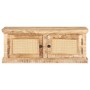 Massiver Mangoholz-Couchtisch mit natürlicher Rohrrohrbasis, 90x50x35 cm. von , Couchtisch - Ref: Foro24-289089, Preis: 224,0...