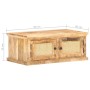 Massiver Mangoholz-Couchtisch mit natürlicher Rohrrohrbasis, 90x50x35 cm. von , Couchtisch - Ref: Foro24-289089, Preis: 224,0...