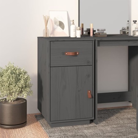 Massiver Schreibtischschrank aus grauer Kiefer 40x50x75 cm von , Schließfächer und Lagerschränke - Ref: Foro24-820099, Preis:...