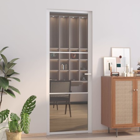 Innentür aus Glas ESG und weißem Aluminium 76x201,5 cm von , Türen für zu Hause - Ref: Foro24-350584, Preis: 194,50 €, Rabatt: %