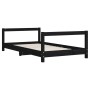 Bed frame for children made of black pine wood 80x160 cm by , Cribs and beds for children - Ref: Foro24-834401, Price: 105,08...