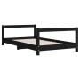 Bed frame for children made of black pine wood 80x160 cm by , Cribs and beds for children - Ref: Foro24-834401, Price: 105,08...