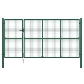 Green steel garden gate 350x150 cm by , garden gates - Ref: Foro24-144307, Price: 530,31 €, Discount: %
