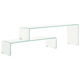 Set of 2 tempered glass coffee tables 90x30x20/110x30x40cm by , Coffee table - Ref: Foro24-284728, Price: 216,01 €, Discount: %