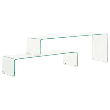 Set of 2 tempered glass coffee tables 90x30x20/110x30x40cm by , Coffee table - Ref: Foro24-284728, Price: 216,01 €, Discount: %