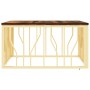 Edler Couchtisch aus Edelstahl und recyceltem massivem Holz in Goldfarbe. von , Couchtisch - Ref: Foro24-350062, Preis: 178,0...