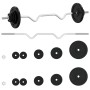 Barbell set with 30 kg cast iron and chrome-plated steel discs. by , free weight - Ref: Foro24-93629, Price: 122,55 €, Discou...