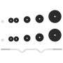 Barbell set with 30 kg cast iron and chrome-plated steel discs. by , free weight - Ref: Foro24-93629, Price: 122,55 €, Discou...