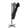 Sombrilla jardín voladiza con cubierta doble negro 250x250 cm de , Sombrillas - Ref: Foro24-312356, Precio: 240,73 €