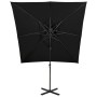 Gartenschirm mit Doppeldach in Schwarz, 250x250 cm, freitragend. von , Sonnenschirme - Ref: Foro24-312356, Preis: 240,73 €, R...