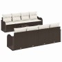Conjunto de sofá de jardín 9 pcs Marrón 55 x 55 x 37 cm