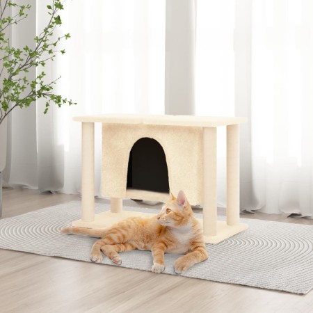 Cat scratcher with cream-colored sisal posts 50 cm by , Cat furniture - Ref: Foro24-171657, Price: 49,83 €, Discount: %
