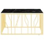 Mesa de centro de acero inoxidable y vidrio dorada 80x80x40 cm de , Mesas de centro - Ref: Foro24-350060, Precio: 146,12 €, D...