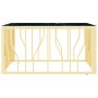 Mesa de centro de acero inoxidable y vidrio dorada 80x80x40 cm de , Mesas de centro - Ref: Foro24-350060, Precio: 146,12 €, D...