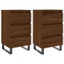 Zwei Nachttische aus braunem Eichen-Ingenieurholz, 40x35x69 cm. von , Nachttische - Ref: Foro24-826955, Preis: 79,29 €, Rabat...