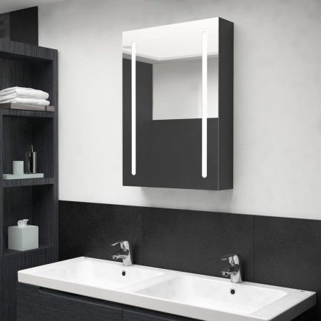 Glossy black LED mirror bathroom cabinet 50x13x70 cm by vidaXL, bathroom vanities - Ref: Foro24-326496, Price: 117,68 €, Disc...