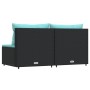 Sofás centrales jardín con cojines 2 uds ratán sintético negro de , Sofás de exterior - Ref: Foro24-319802, Precio: 132,06 €