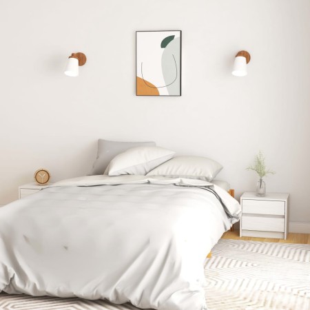 Nachttische, 2 Stück Massivholz Kiefer Weiß 40x30,5x35,5cm von , Nachttische - Ref: Foro24-808076, Preis: 86,33 €, Rabatt: %