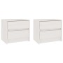 Nachttische, 2 Stück Massivholz Kiefer Weiß 40x30,5x35,5cm von , Nachttische - Ref: Foro24-808076, Preis: 86,33 €, Rabatt: %