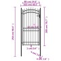 Puerta de valla con picos acero negro 100x200 cm de , Puertas de jardín - Ref: Foro24-146382, Precio: 170,04 €, Descuento: %