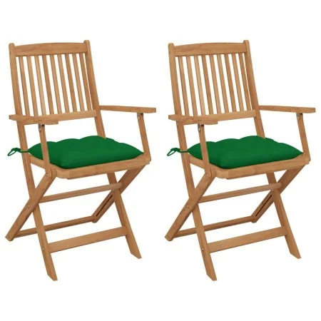 2 Stück klappbare Gartenstühle und Kissen aus massivem Akazienholz von vidaXL, Gartenstühle - Ref: Foro24-3064610, Preis: 153...