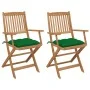 2 Stück klappbare Gartenstühle und Kissen aus massivem Akazienholz von vidaXL, Gartenstühle - Ref: Foro24-3064610, Preis: 153...