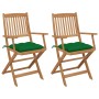 2 Stück klappbare Gartenstühle und Kissen aus massivem Akazienholz von vidaXL, Gartenstühle - Ref: Foro24-3064610, Preis: 171...
