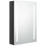 Armario de baño con espejo LED negro brillante 50x13x70 cm