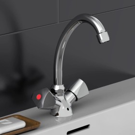 SCHÜTTE SAVINO chrome-plated dual-handle mixer tap for washbasin by , Faucets - Ref: Foro24-438687, Price: 44,01 €, Discount: %