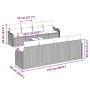 Conjunto de sofá de jardín 9 pcs Marrón 55 x 55 x 37 cm