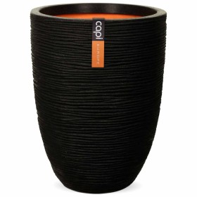 Capi Jar Nature Rib stylish low black 46x58 cm KBLR783 by , Pots and planters - Ref: Foro24-424224, Price: 149,60 €, Discount: %