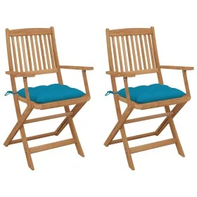 Klappbare Gartenstühle 2 Stück und Kissen massivem Akazienholz von vidaXL, Gartenstühle - Ref: Foro24-3064609, Preis: 146,24 ...