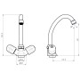 SCHÜTTE Zweigriff-Spültischbatterie PERUZZI Niederdruck verchromt von , Wasserhähne - Ref: Foro24-438728, Preis: 45,82 €, Rab...