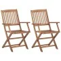 Folding garden chairs 2 units and solid acacia wood cushions by vidaXL, Garden chairs - Ref: Foro24-3064609, Price: 146,24 €,...