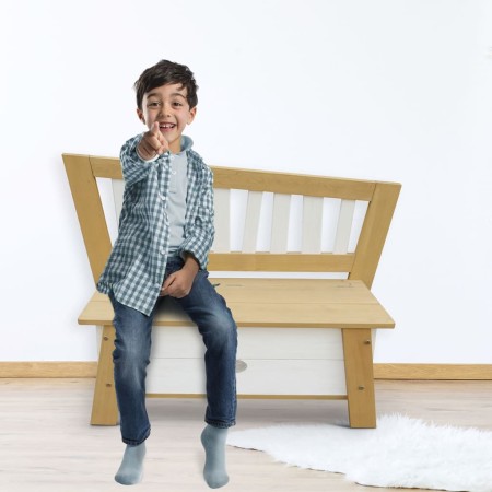 AXI Brown and White Corky Storage Bench by , Benches for halls and storage - Ref: Foro24-441646, Price: 112,68 €, Discount: %