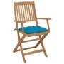 Folding garden chairs 2 units and solid acacia wood cushions by vidaXL, Garden chairs - Ref: Foro24-3064609, Price: 146,24 €,...