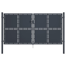 Anthrazitgraue Gartentür aus Stahl 300x175 cm von , Gartentore - Ref: Foro24-144527, Preis: 600,45 €, Rabatt: %