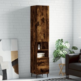 Aparador de madera contrachapada roble ahumado 34,5x34x180 cm de , Aparadores - Ref: Foro24-3198934, Precio: 112,47 €, Descue...