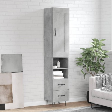 Gray concrete plywood sideboard 34.5x34x180 cm by , Sideboards - Ref: Foro24-3200293, Price: 102,51 €, Discount: %