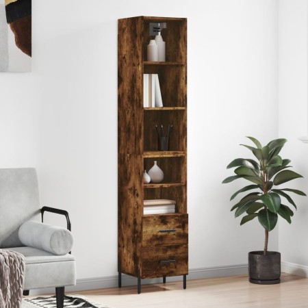 Rauchiger Eichenfurnier-Holzschrank 34,5x34x180 cm von , Sideboards - Ref: Foro24-3189778, Preis: 100,67 €, Rabatt: %