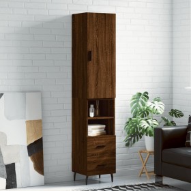 Aparador alto madera contrachapada roble marrón 34,5x34x180 cm de , Aparadores - Ref: Foro24-3198936, Precio: 119,80 €, Descu...