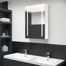 Armario de baño con espejo LED blanco brillante 50x13x70 cm