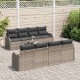 Conjunto de sofá de jardín 9 pcs Gris 55 x 55 x 37 cm Poliratán
