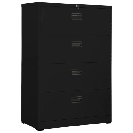 Schwarzer Stahlschrank 90x46x134 cm von , Aktenschränke - Ref: Foro24-336296, Preis: 368,69 €, Rabatt: %
