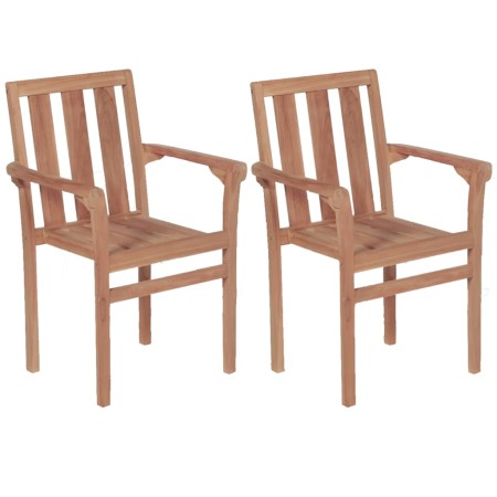 Stapelbare Gartenstühle, 2 Stück Massivholz aus Teakholz von , Gartenstühle - Ref: Foro24-44725, Preis: 289,37 €, Rabatt: %