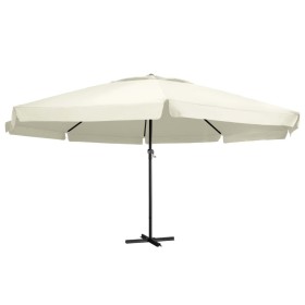 Gartenschirm mit weißem Aluminiummast, Sandfarbe, 600 cm. von , Sonnenschirme - Ref: Foro24-47370, Preis: 277,60 €, Rabatt: %