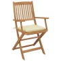 Sillas de jardín plegables 4 uds y cojines madera maciza acacia de vidaXL, Sillas de jardín - Ref: Foro24-3064634, Precio: 23...