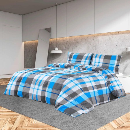 Blaue und graue Bettwäsche aus Baumwolle, 200x220 cm. von , Bettbezüge - Ref: Foro24-136073, Preis: 22,76 €, Rabatt: %